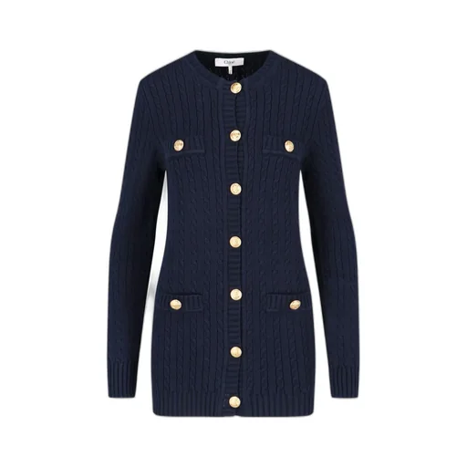 Buttoned Long Knit Cardigan