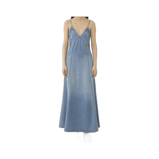 Long Flare Denim Dress