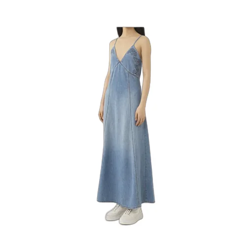 Long Flare Denim Dress
