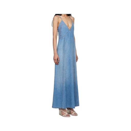 Long Flare Denim Dress