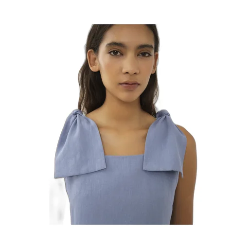 Bow-Detailed Sleeveless Dress