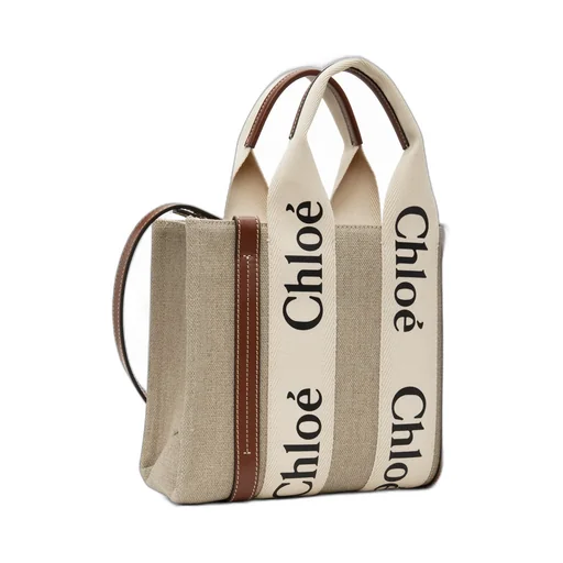 Woody Logo Detailed Small Tote Bag