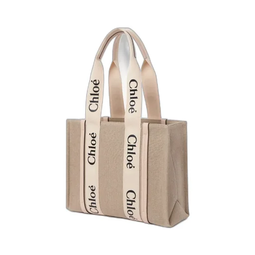 Woody Logo Printed Medium Tote Bag