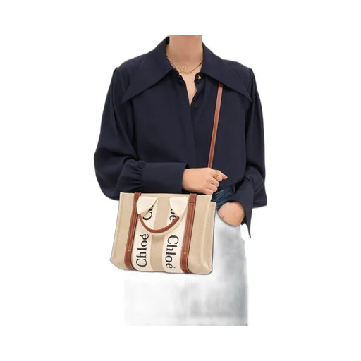 Woody Logo Detailed Small Tote Bag