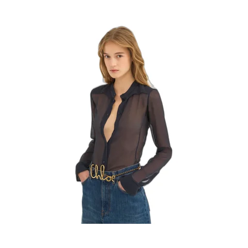 Sheer Button-Up Blouse