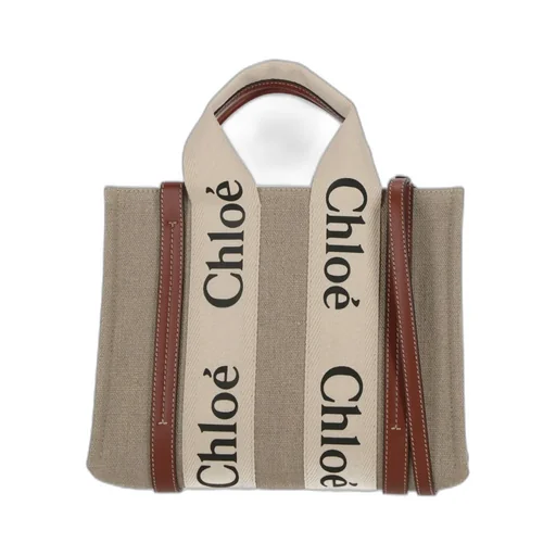 Woody Logo Detailed Small Tote Bag