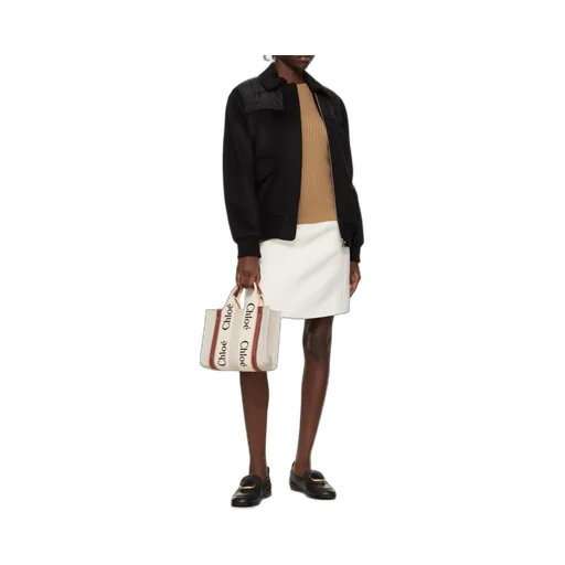 Woody Logo Detailed Small Tote Bag