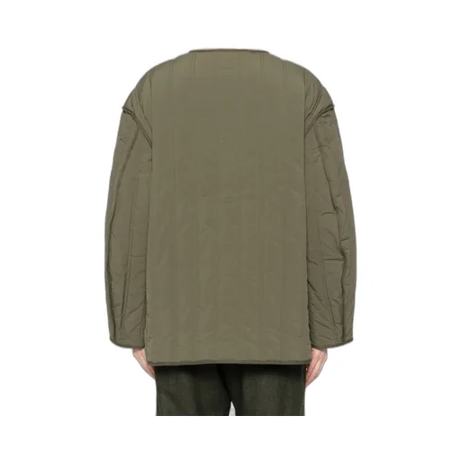 Quilted-Pattern Crew-Neck Jacket