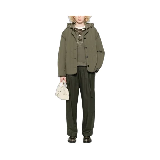 Quilted-Pattern Crew-Neck Jacket