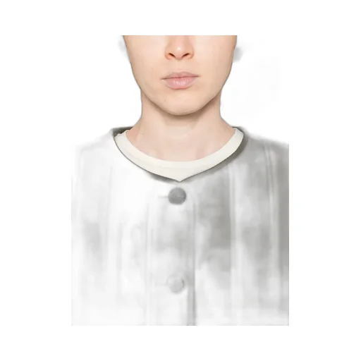 Quilted-Pattern Crew-Neck Jacket