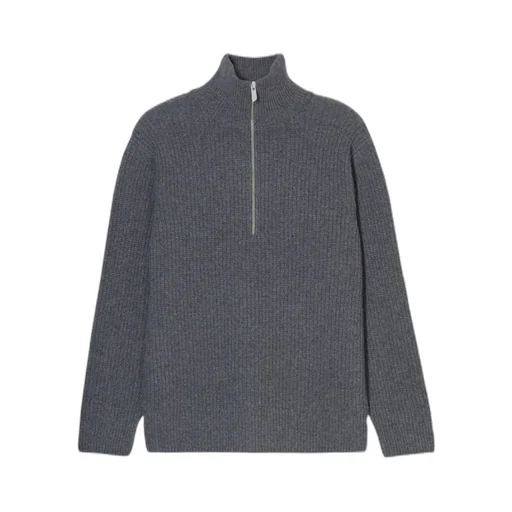 Zipped-Up Knit Cardigan