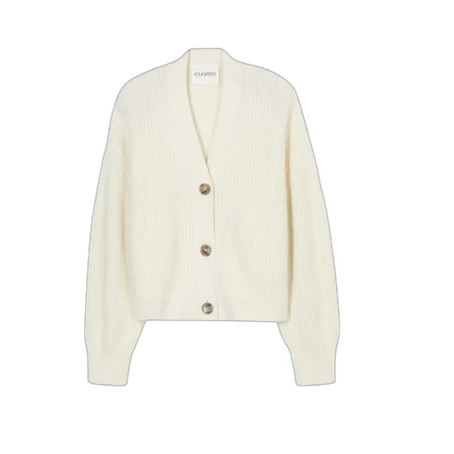 Ribbed Button-Front Cardigan