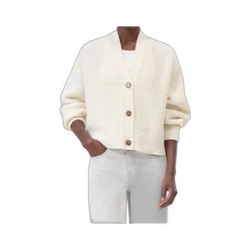 Ribbed Button-Front Cardigan