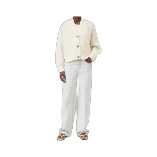 Ribbed Button-Front Cardigan