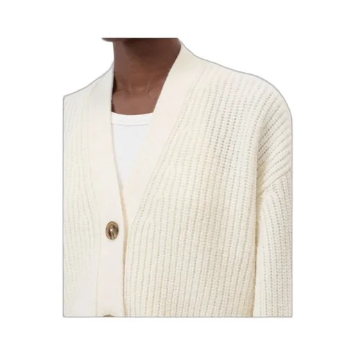 Ribbed Button-Front Cardigan