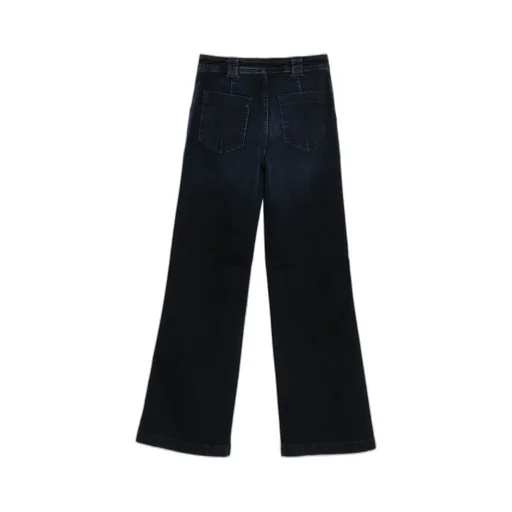 Patch-Pocket Wide-Leg Jeans