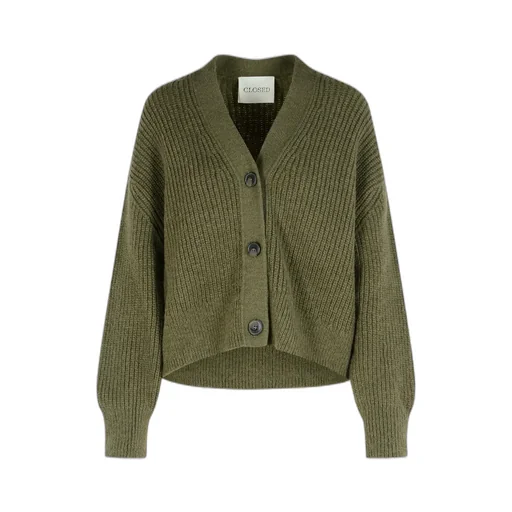 Ribbed Button-Front Cardigan
