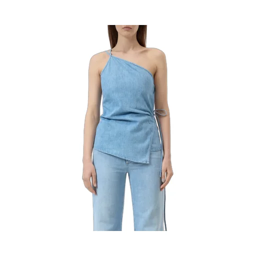Wrap-Design Denim Top