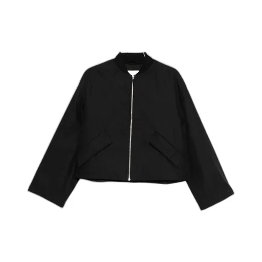 Ribbed Zip-Up Baseball Jacket