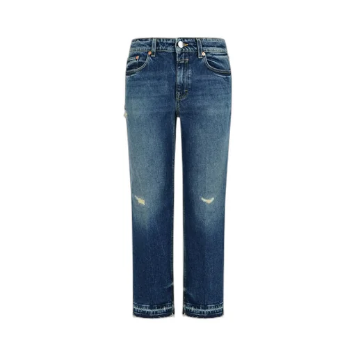 Distressed Straight-Leg Jeans