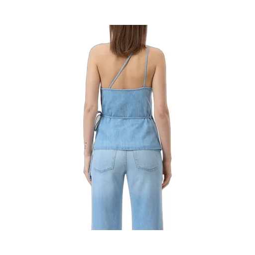 Wrap-Design Denim Top