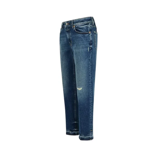 Distressed Straight-Leg Jeans