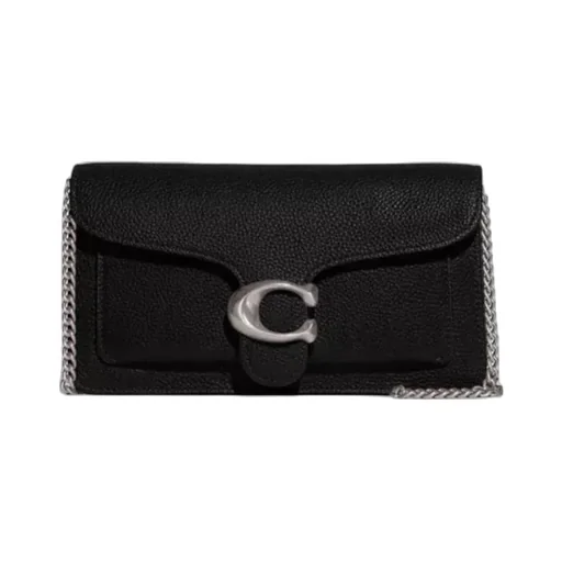 Tabby Logo Plaque Chained Clutch Bag