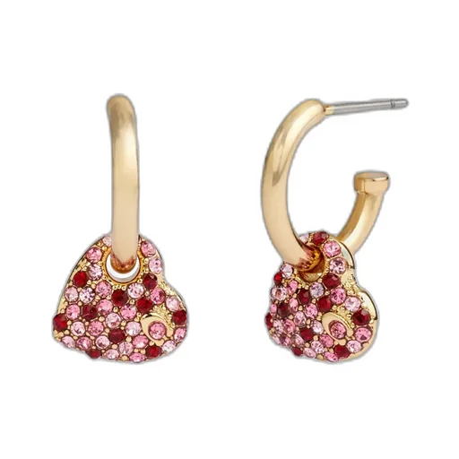 Pavé Heart Charm Huggies