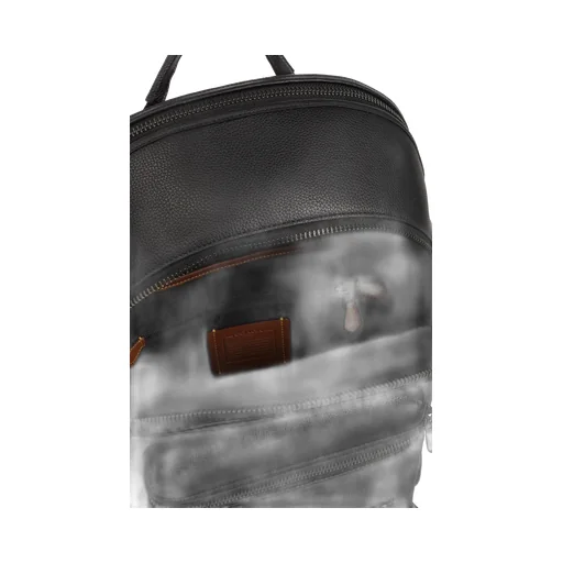 Logo-Plaque Leather Backpack