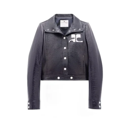 Vinyl Straight Hem Cropped Jacket