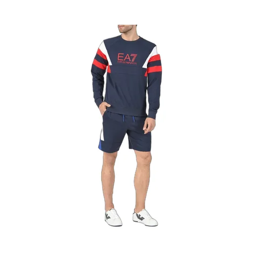 Navy Blue Logo Round-Necked Sweater