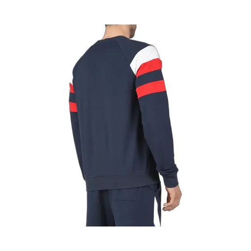 Navy Blue Logo Round-Necked Sweater