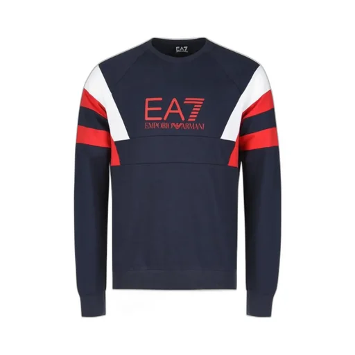 Navy Blue Logo Round-Necked Sweater