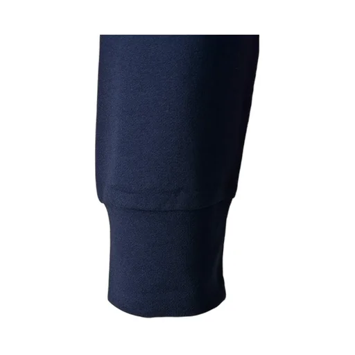Navy Blue Floral Pattern Hooded Long Sweater