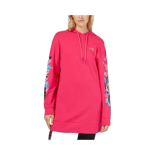 Floral Pattern Hooded Long Sweater