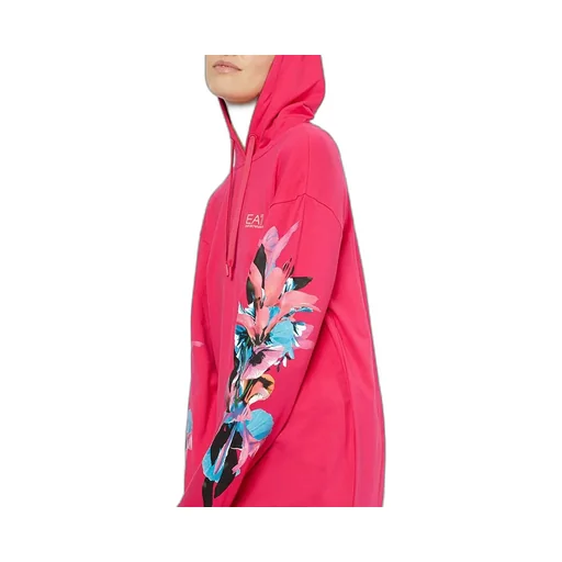 Floral Pattern Hooded Long Sweater