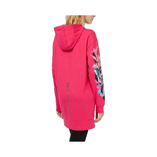Floral Pattern Hooded Long Sweater
