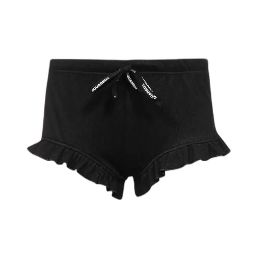 Bow Detailed Ribbed Knit Shorts