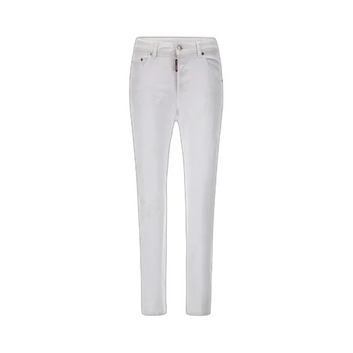Distressed Logo-Patch Slim-Fit Jeans