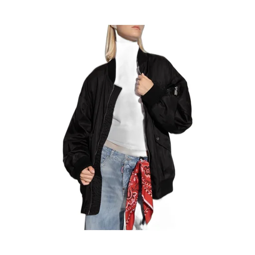 Logo Embroidered Zipped Bomber Jacket
