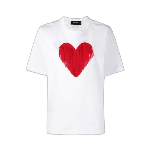 Heart Embellished Crewneck T-Shirt