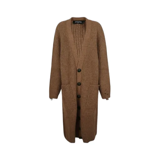 Extra-Long Distressed Knitted Cardigan