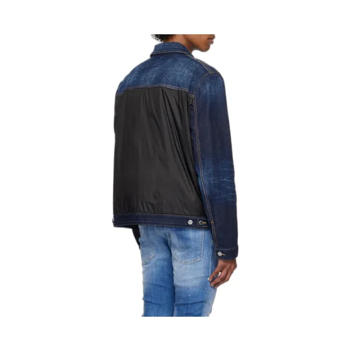 Two-Toned Button-Up Denim Jacket