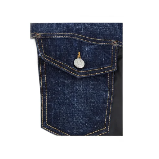 Two-Toned Button-Up Denim Jacket