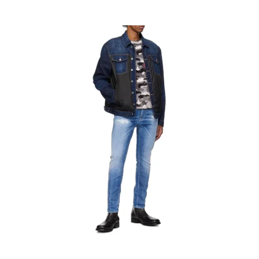 Two-Toned Button-Up Denim Jacket