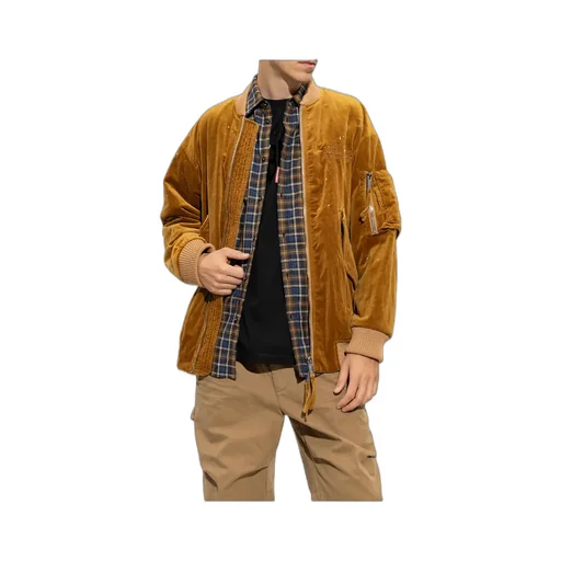 Logo Embroidered Zipped Bomber Jacket