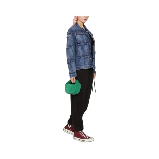 Pocket-Detailed Buttoned Denim Jacket