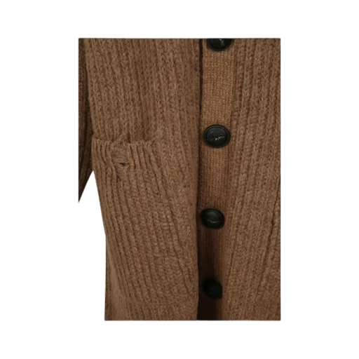 Extra-Long Distressed Knitted Cardigan