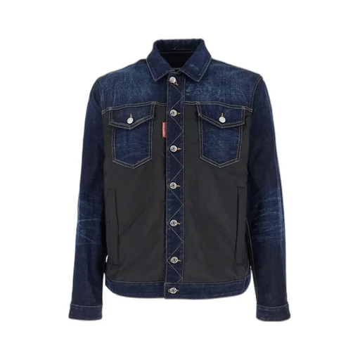 Two-Toned Button-Up Denim Jacket