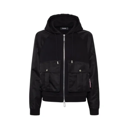 Cropped Relax Fit Utility Hoodie
